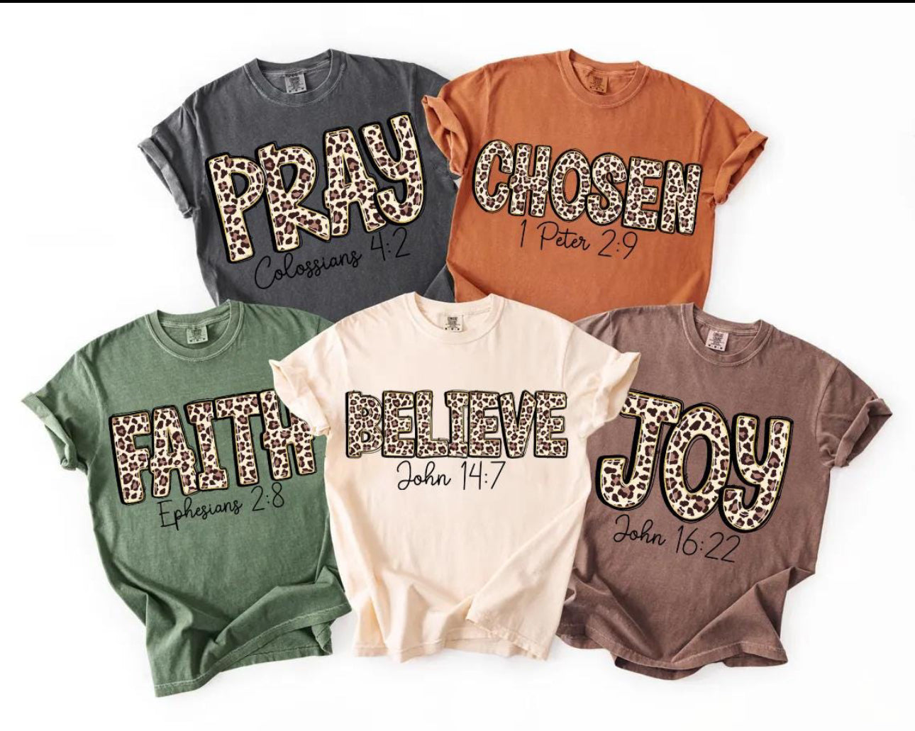 ✨ Leopard Faith Collection – Scripture Tee Bundle ✨