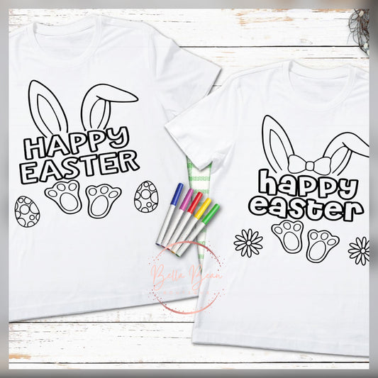 Happy Easter Coloring Shirt (Girl)